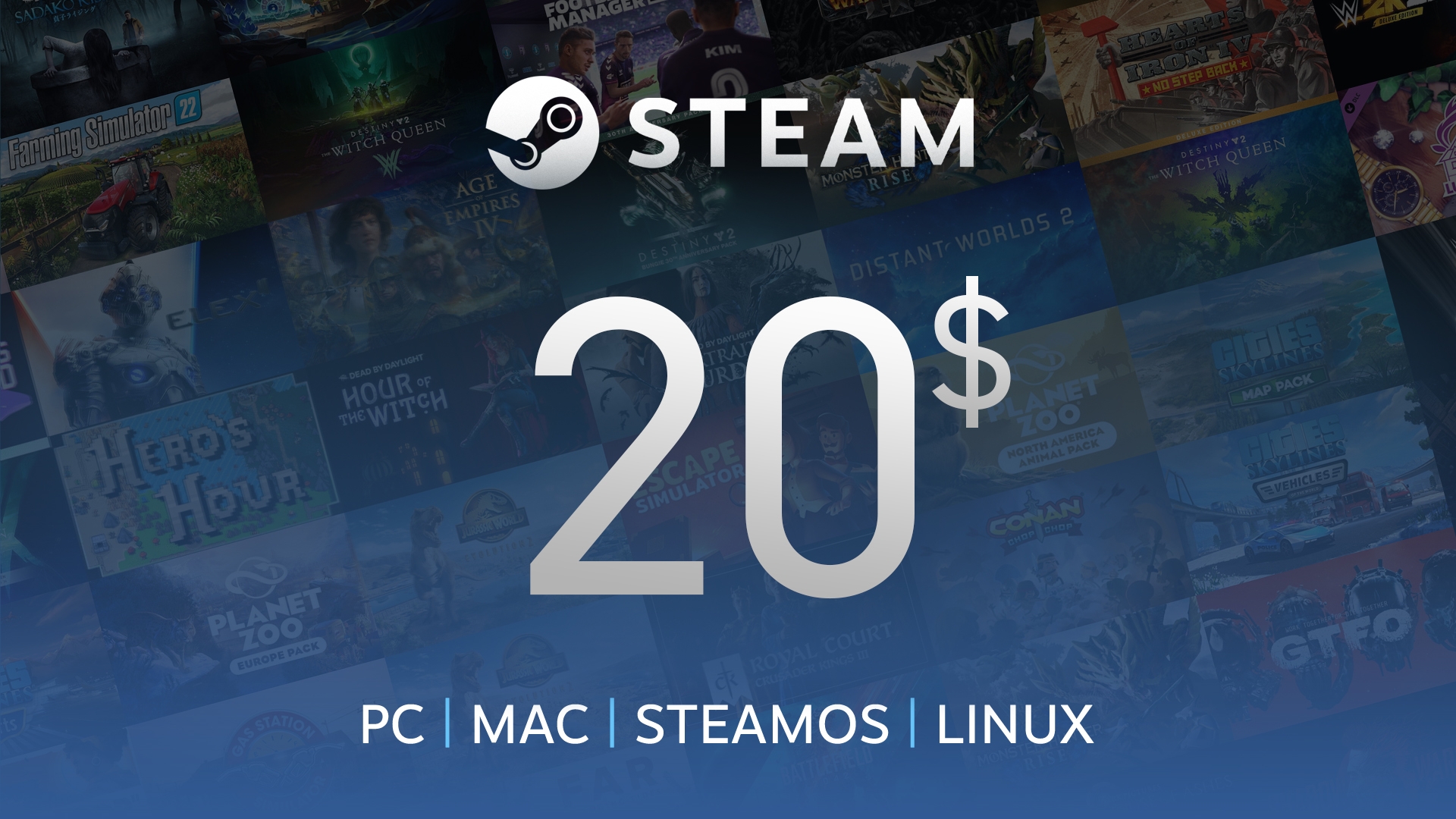 Comprar Steam Gift Card 20$ Steam